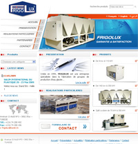 Site Web, FRIGOLUX , spécialisée dans la fabrication de groupes de production d’eau glacée