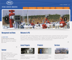 Site Web PSI , Company Petrole service industriel